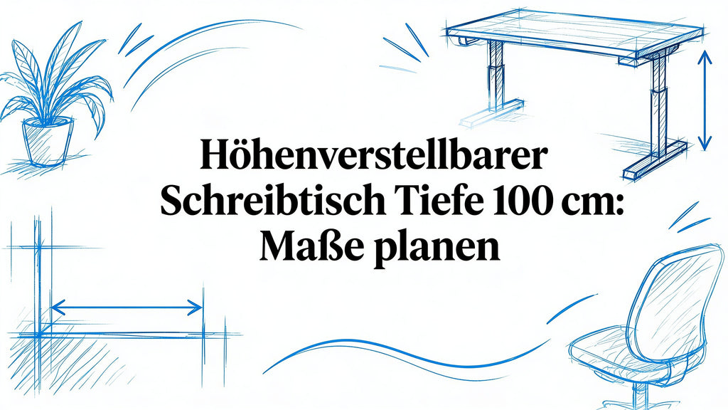 höhenverstellbarer schreibtisch tiefe 100 cm: Maße planen