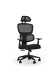 Ergonomischer Bürostuhl DESKSPACE MOVE in Schwarz, freigestellte Produktansicht vor hellem Hintergrund